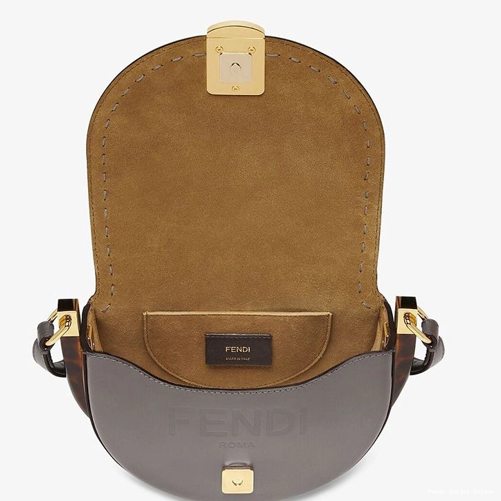Cheap Grey Calf In Fendi Bag ROMA Moonlight Leather Logo 0725